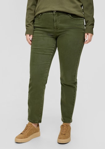 TRIANGLE Regular Jeans in Groen: voorkant