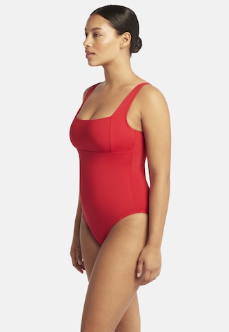 SEA LEVEL Balconette Badeanzug 'Essentials' in Rot