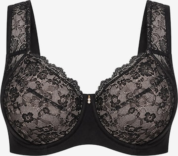 MILENKA Classic Bra 'ORHIDEJA - softcup wire BH - padded straps' in Black: front