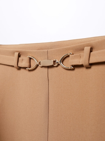 MANGO Normalny krój Spodnie w kant w kolorze brązowy