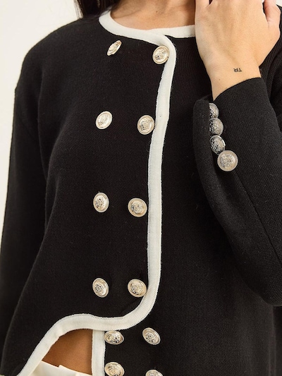 Bianco Lucci Strickjacke in schwarz / weiß, Produktansicht