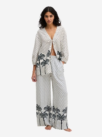 Marc O'Polo Strandshirt ' Palm Border Geo ' in Beige: Vorderseite