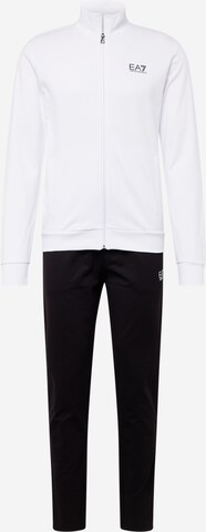 Tuta da jogging di EA7 Emporio Armani in bianco: frontale