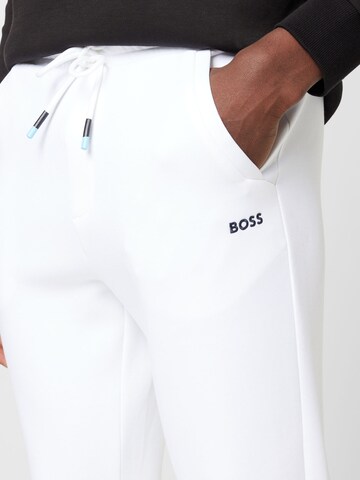 BOSS Green - Tapered Pantalón 'Hadiko' en blanco