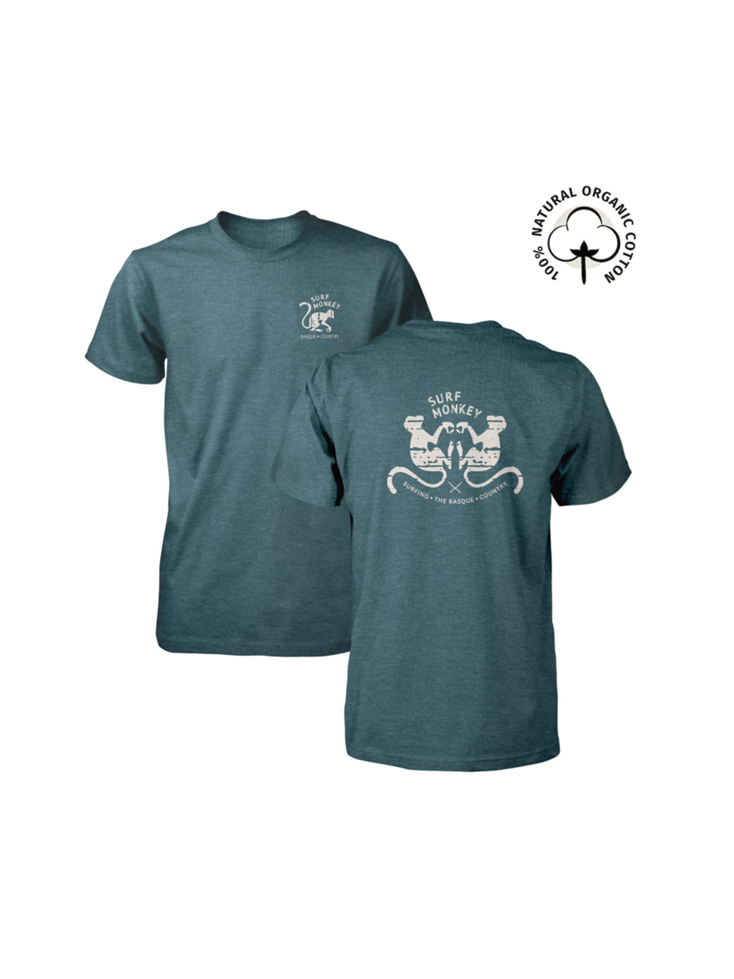 T-Shirt Surf Monkey en bleu : devant