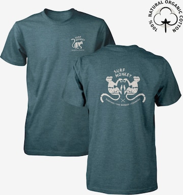 T-Shirt Surf Monkey en bleu : devant