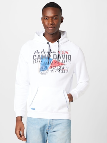 CAMP DAVID Sweatshirt in Wit: voorkant
