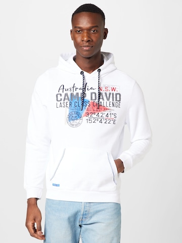 CAMP DAVID Sweatshirt in White: front