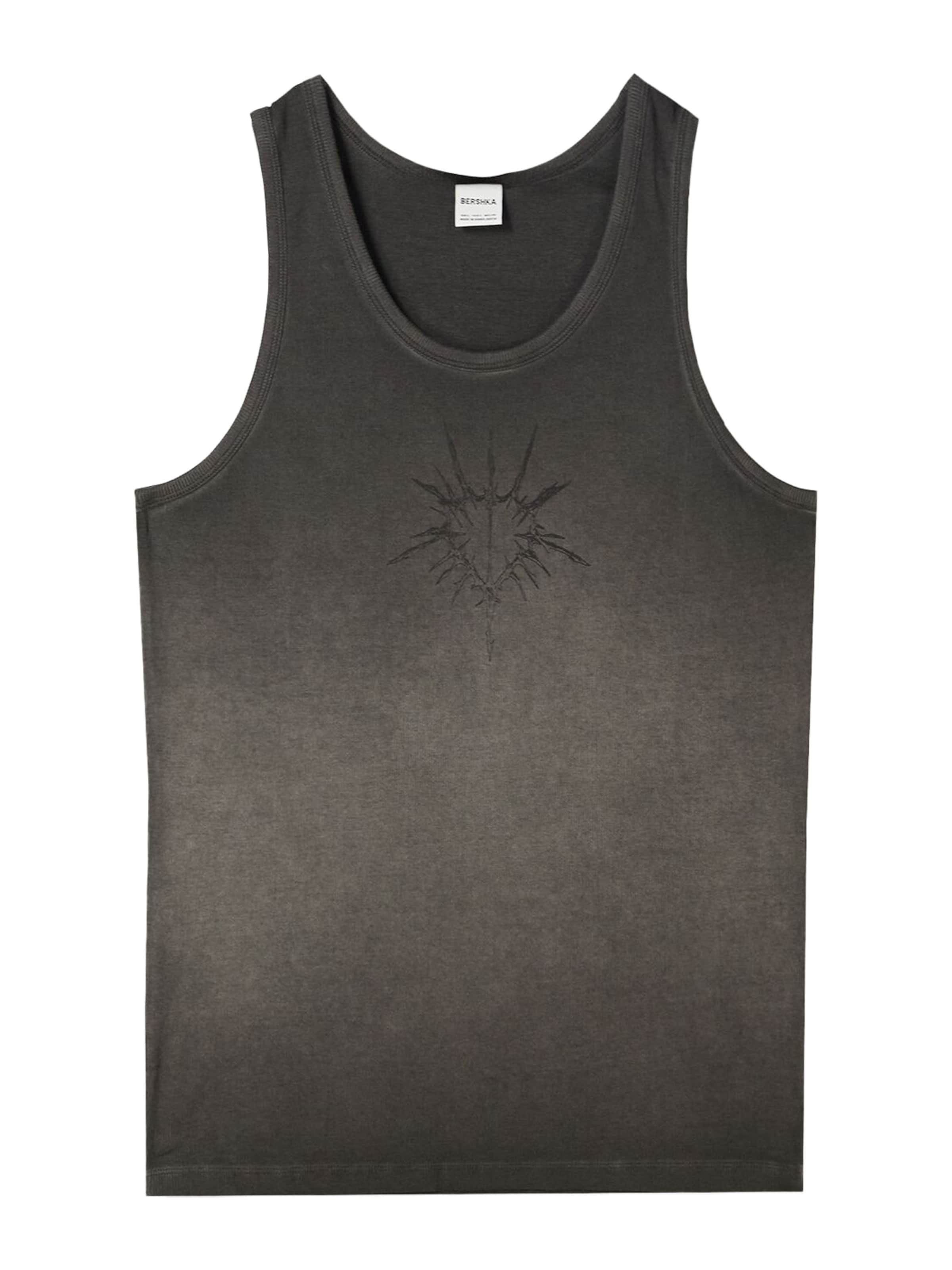 Bershka Тениска в сиво: отпред