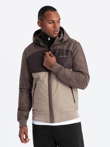 Ombre Between-Season Jacket 'OM-JANP-0194' in Beige: front
