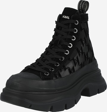 Karl Lagerfeld Lace-Up Ankle Boots 'LUNA' in Black: front