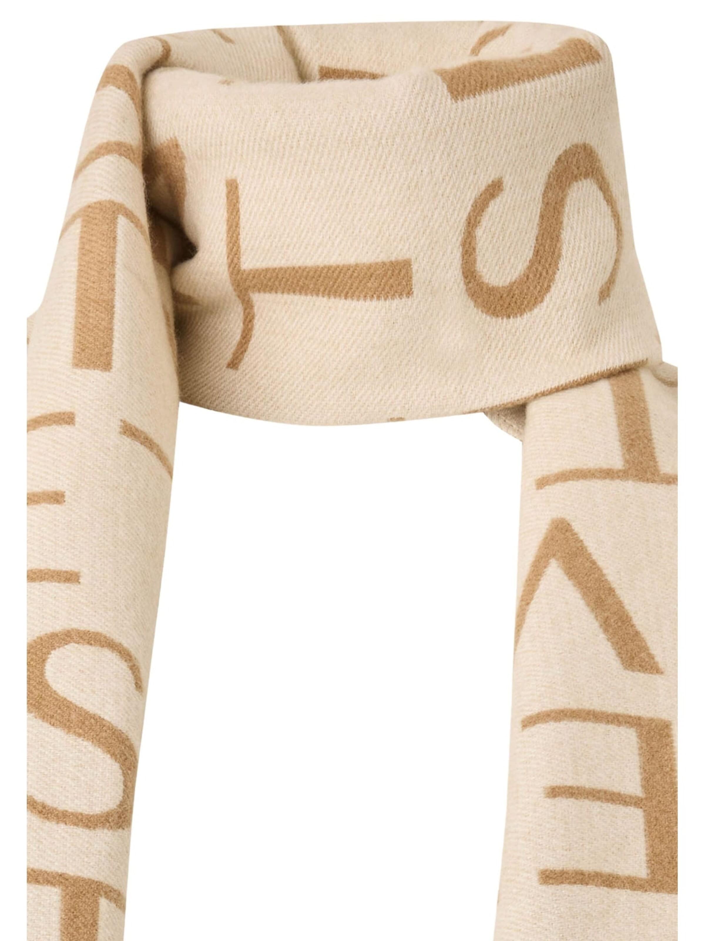 Foulard 'Logo scarf with fringes' di Twinset in beige