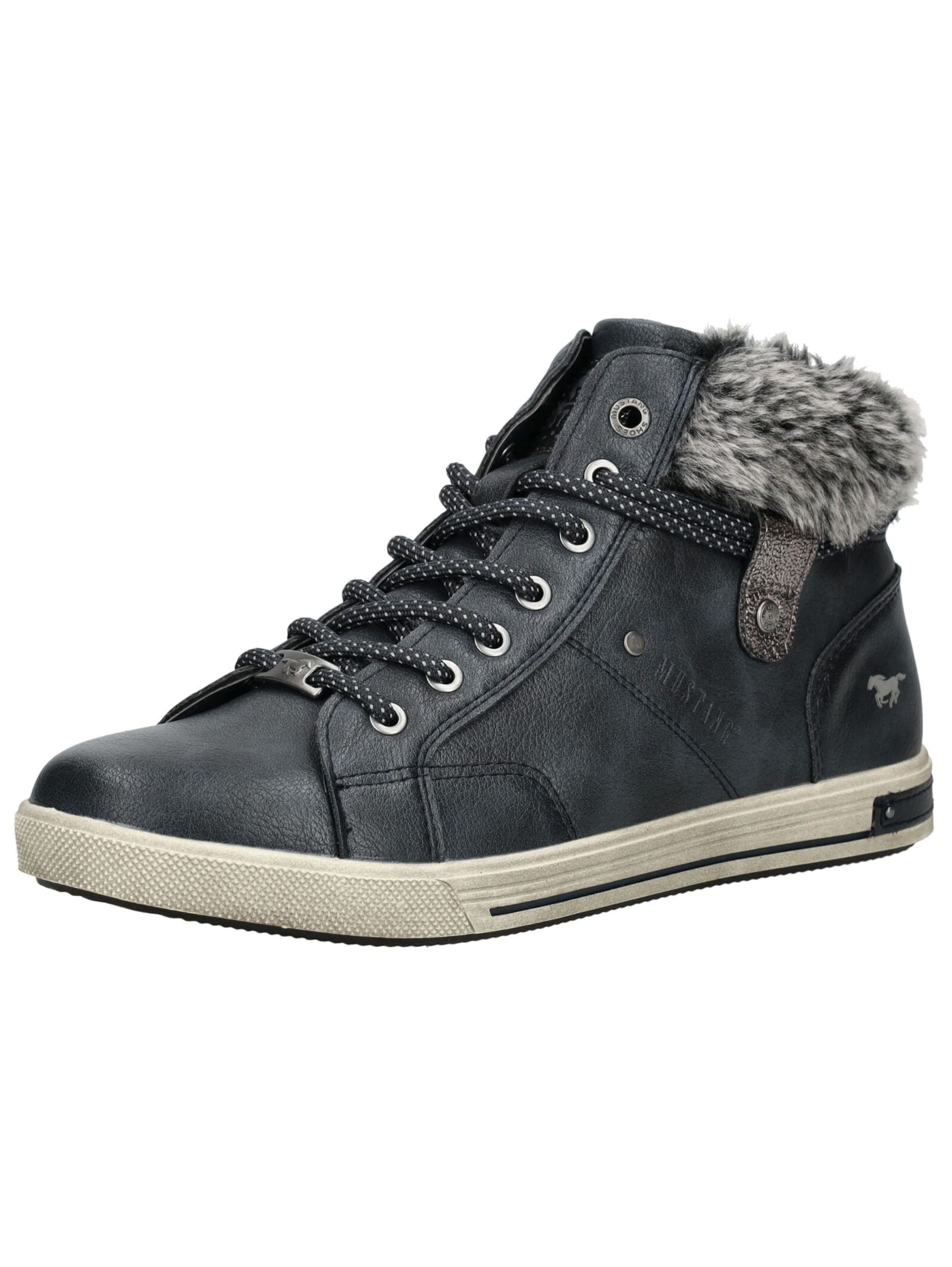 MUSTANG Sneakers hoog in Blauw: voorkant