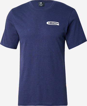 Tricou 'Old Skool' de la G-STAR pe albastru: față