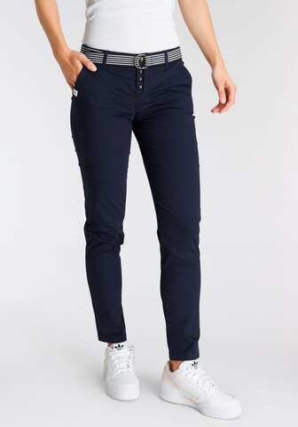 DELMAO Slim fit Chino Pants in Blue: front