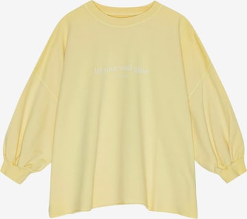 moshi moshi mind Collegepaita 'Mantra' värissä keltainen: etupuoli