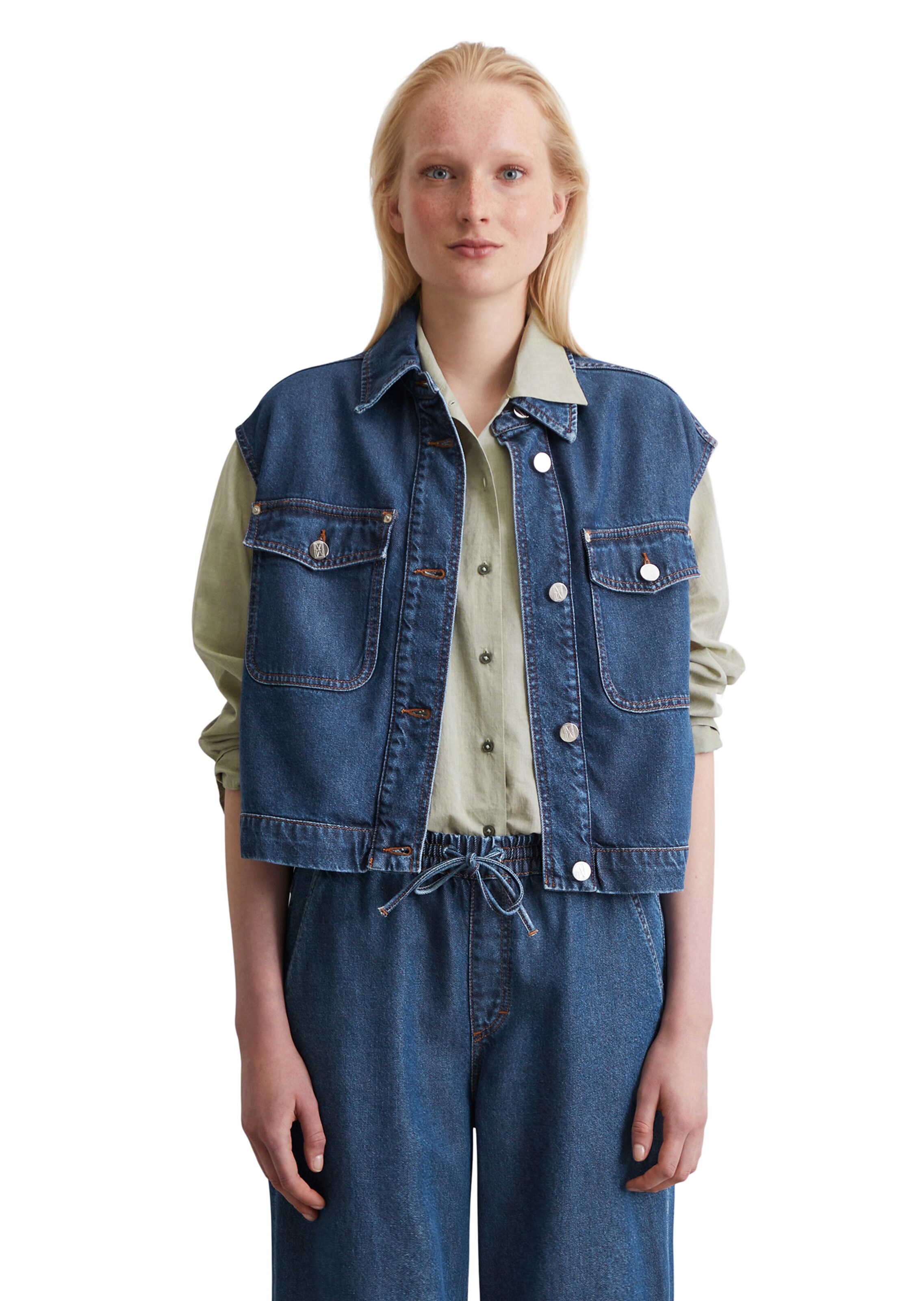 Marc O'Polo Bodywarmer in Blauw: voorkant