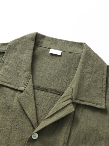 ALLTHEMEN Comfort fit Button Up Shirt 'Flut' in Green