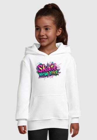 Merchcode Sweatshirt 'Skate New York' in Weiß: Vorderseite