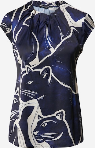 COMMA - Blusa en azul: frente