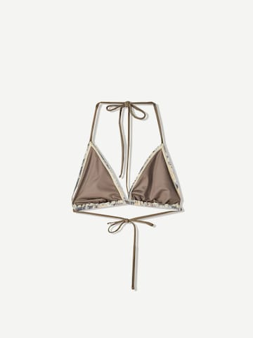 Bershka Triangel Bikinitop in Grijs