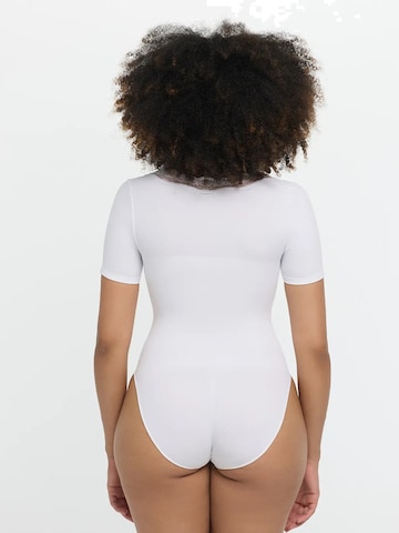 cfab - Body modelador 'Lace T-Shirt Bodysuit Sculpting Shapewear with slip' em branco