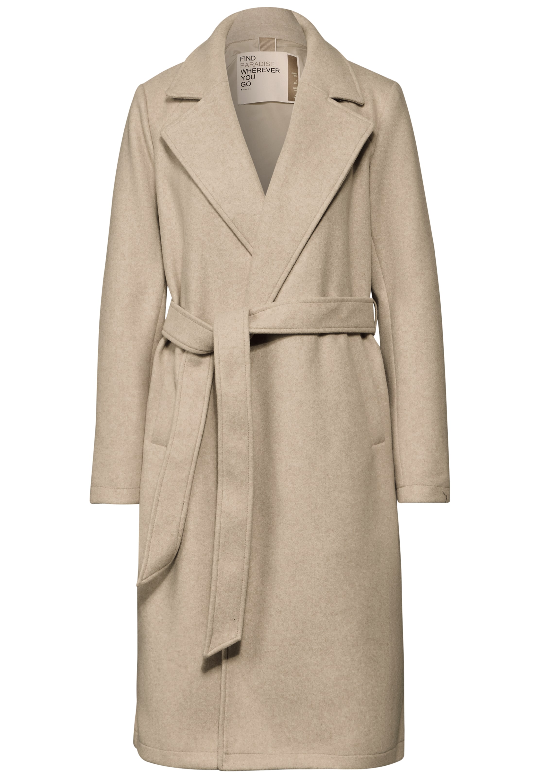 STREET ONE Ανοιξιάτικο και φθινοπωρινό παλτό σε μπεζ: μπροστά
