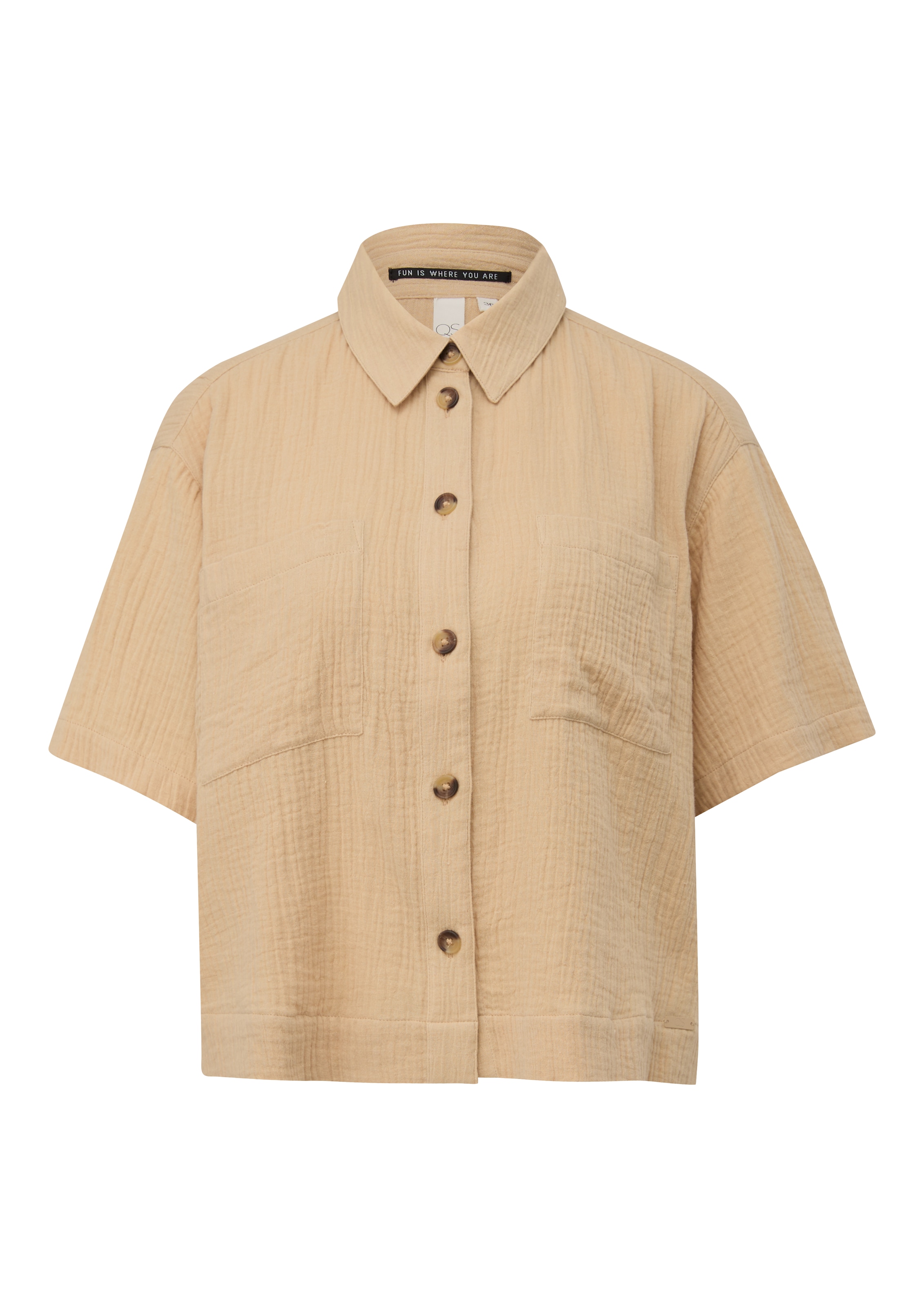 QS Bluse in Beige: Vorderseite