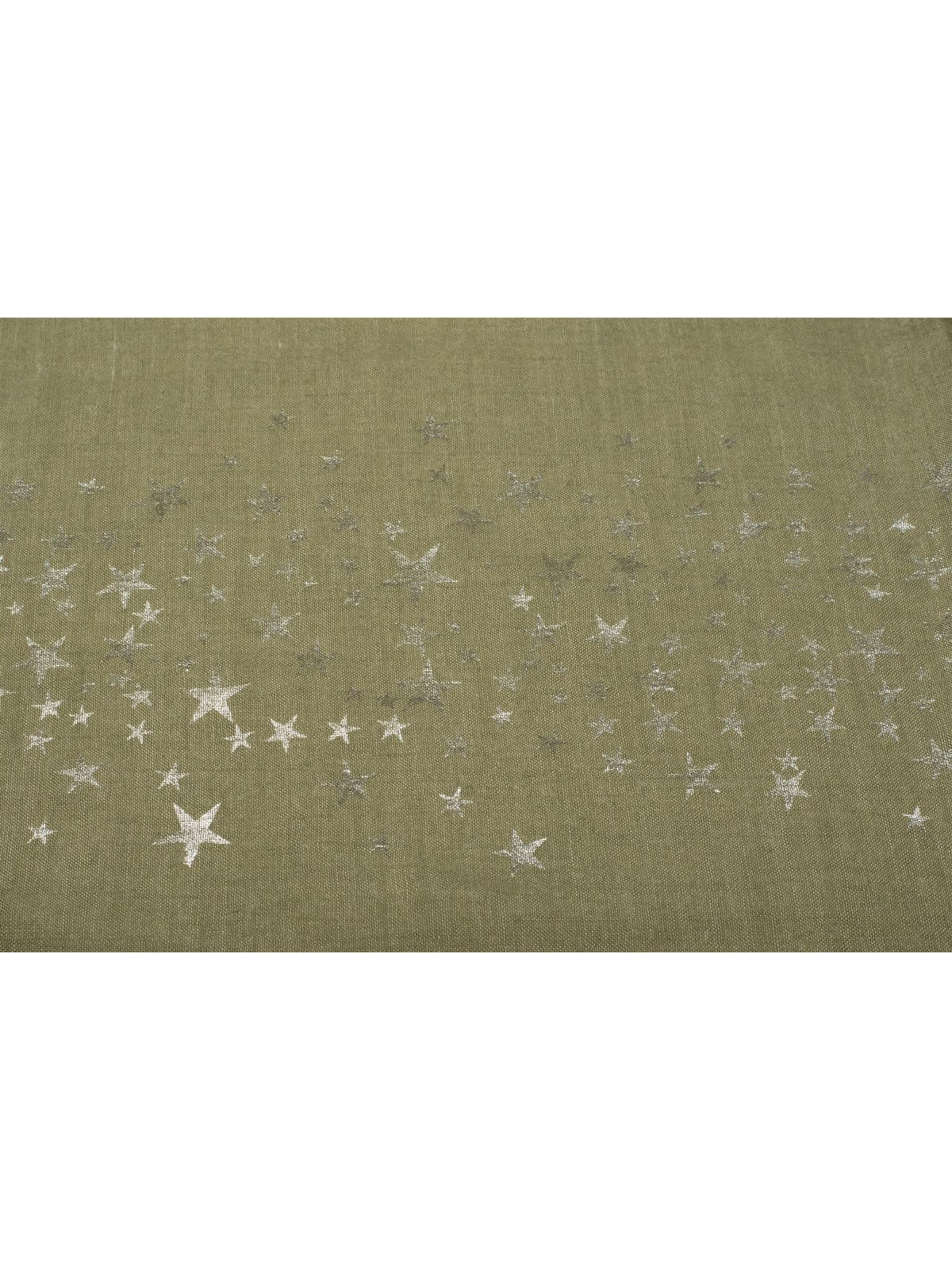styleBREAKER Loop scarf 'Loop Schal mit Metallic Sterne Print' in Green