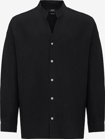 AntiochRegular Fit Košulja - crna boja: prednji dio