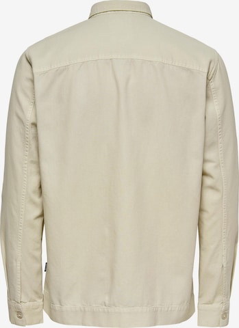 Only & Sons Comfort Fit Hemd 'Aron' in Beige