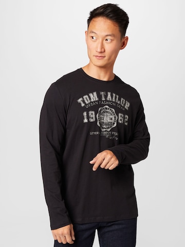 T-Shirt TOM TAILOR en noir : devant