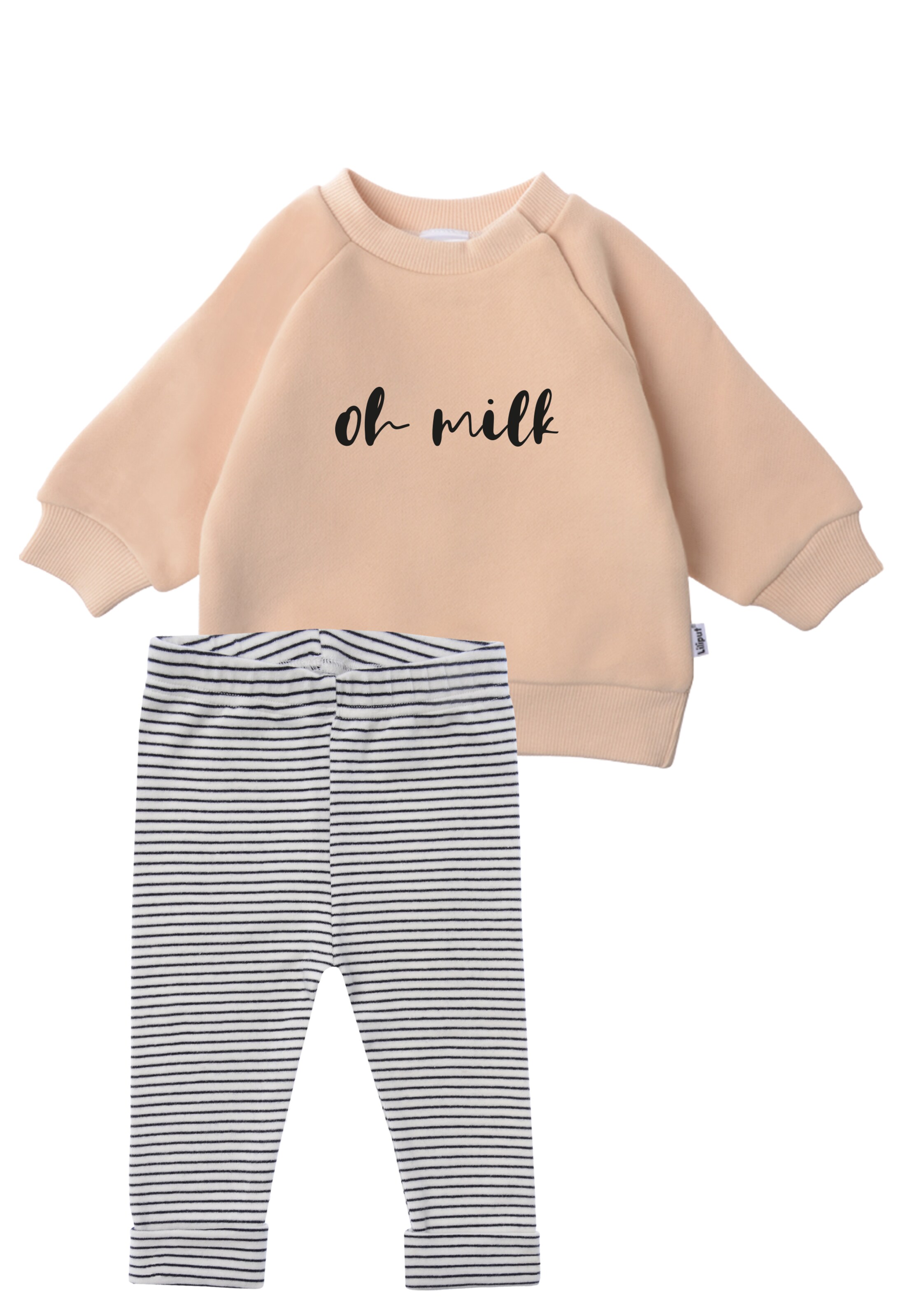 LILIPUT Set: Sweatshirt und Leggings 'Oh Milk' in Braun: Vorderseite