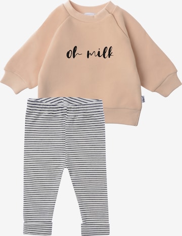 LILIPUT Set: Sweatshirt und Leggings 'Oh Milk' in Braun: Vorderseite