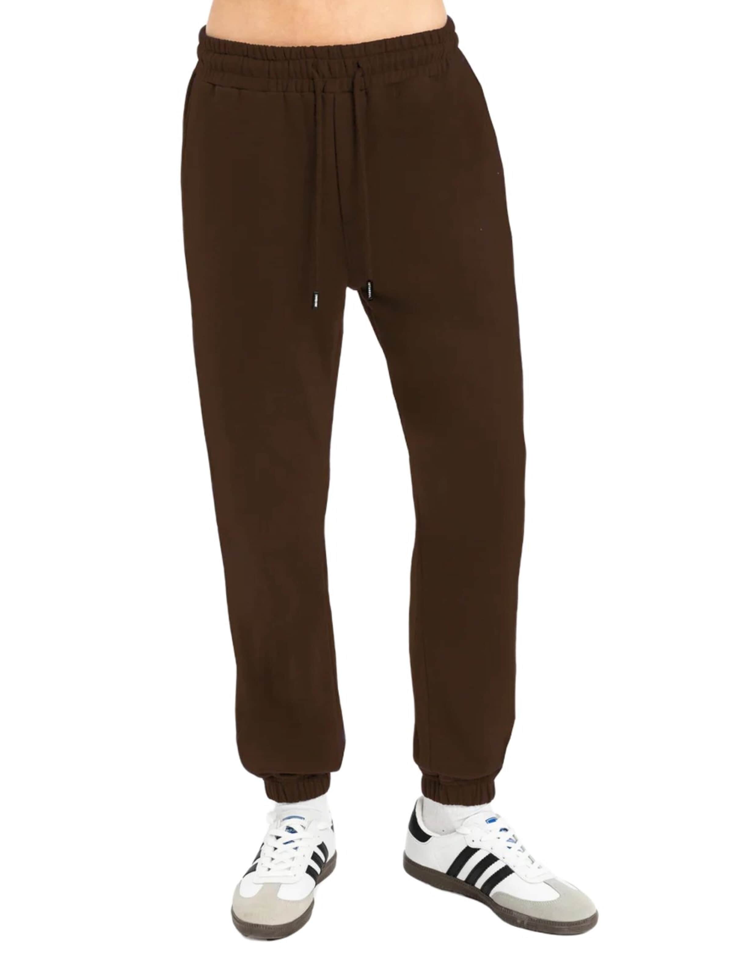 UNIQVIBE Tapered Trousers in Brown