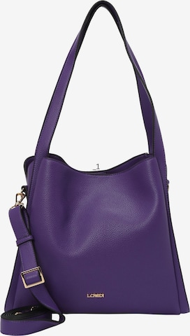 L.CREDI Shoulder Bag 'Judith' in Purple: front