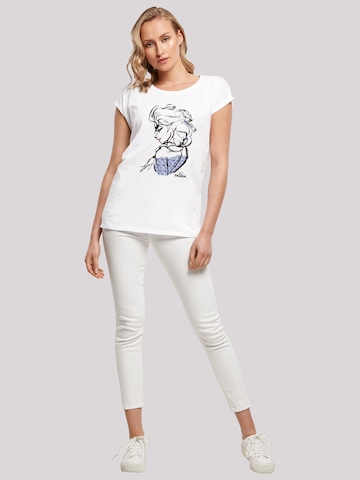 F4NT4STIC Shirt 'Disney Frozen Elsa Sketch Mono' in White