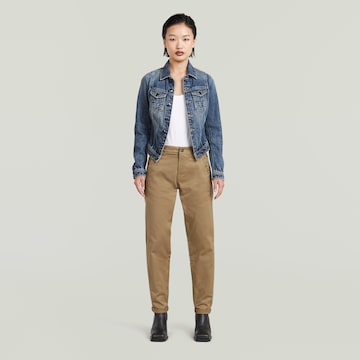 G-STAR Tapered Chino trousers 'Kate' in Brown: front