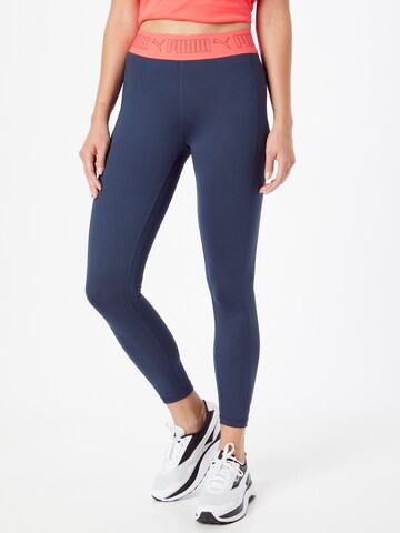 PUMA Skinny Workout Pants in Blue: front