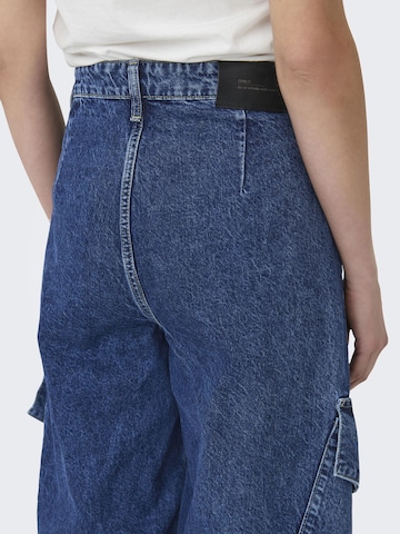 ONLY Tapered Cargo Jeans 'PERNILLE' in Blue