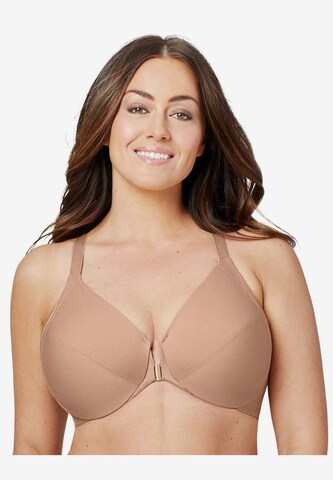 GLAMORISE Minimiser Bra in Brown: front