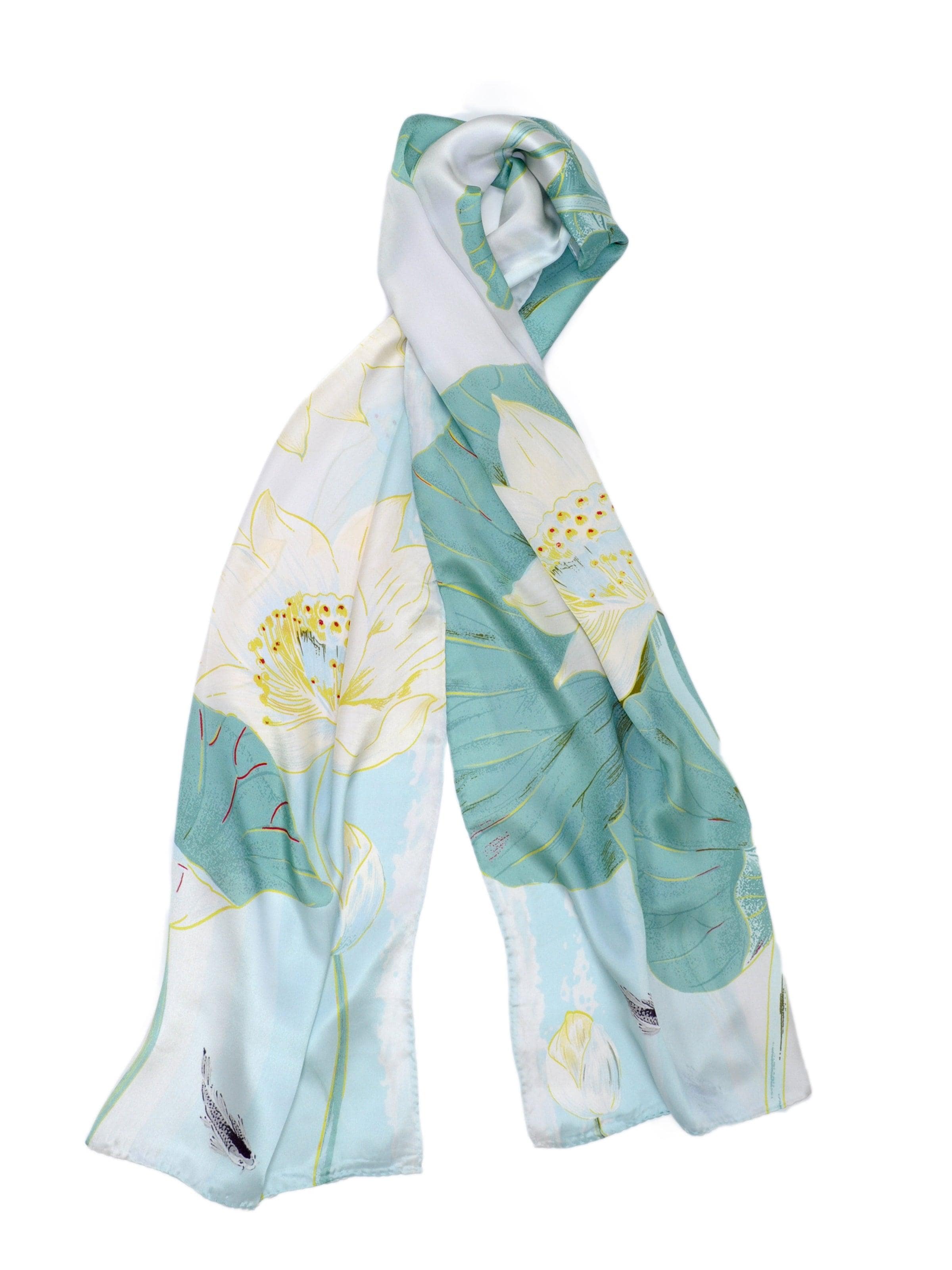 MayTree Scarf 'Seidenschal Lotus' in Green: front