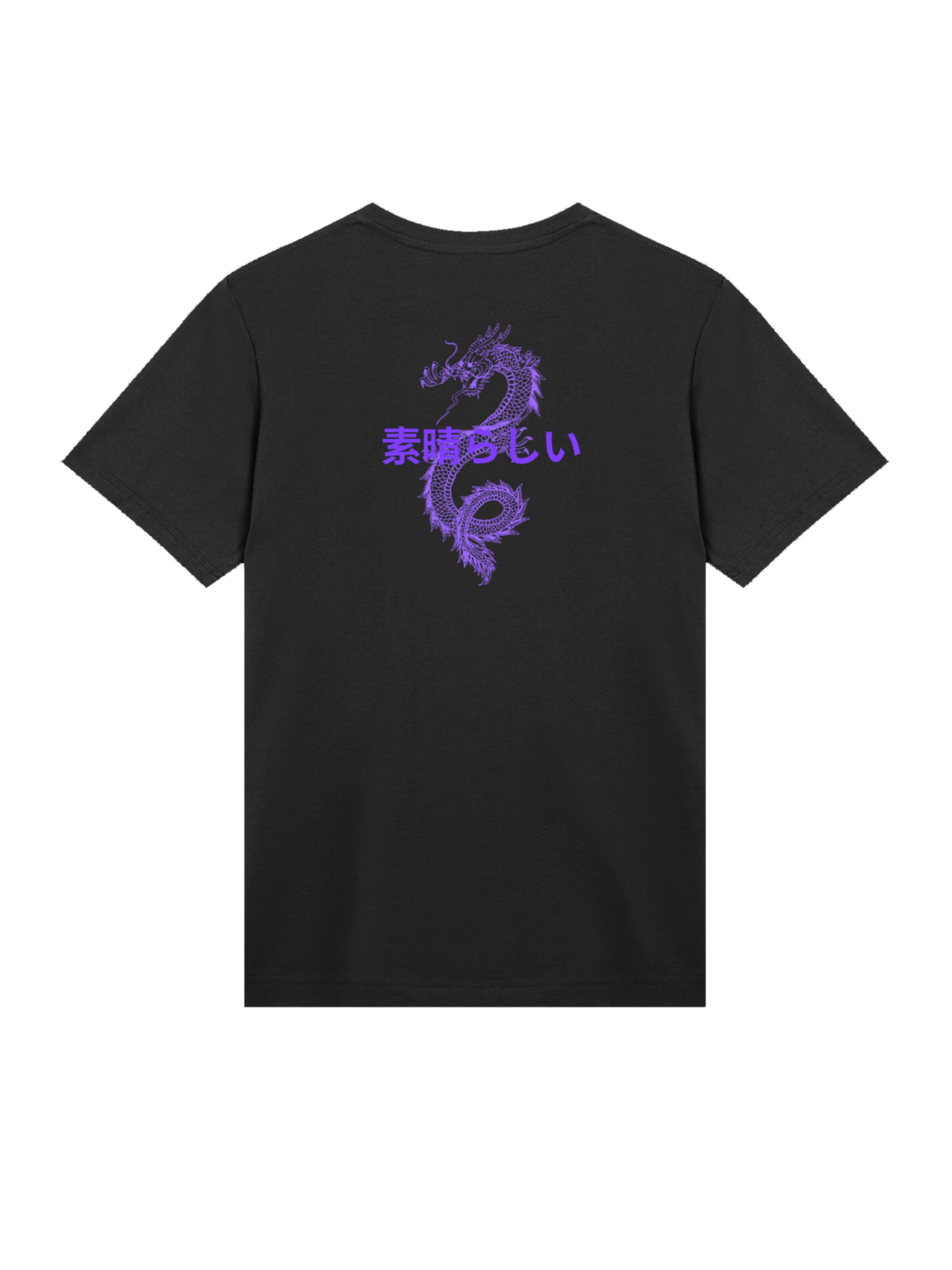 F4NT4STIC Shirt 'Dragon Japan' in Zwart: voorkant