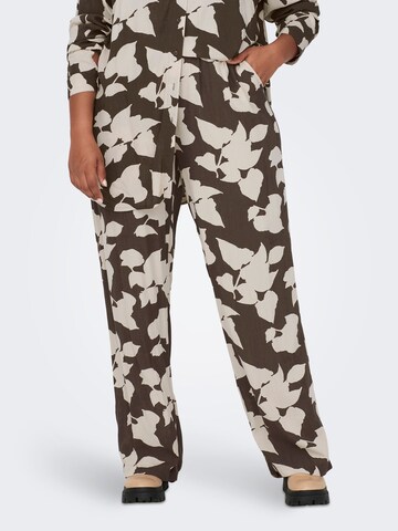 ONLY Carmakoma Loose fit Pants in Brown: front