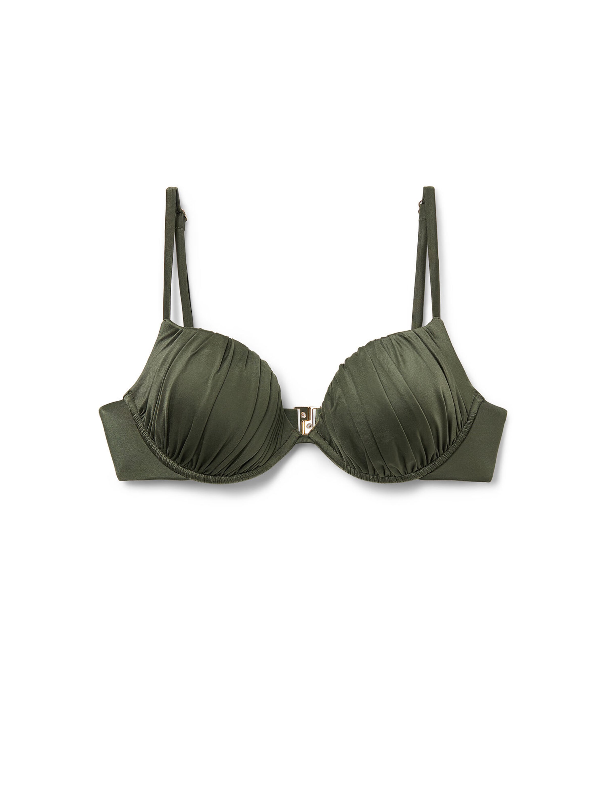 CALZEDONIA Bikini Top in Green: front