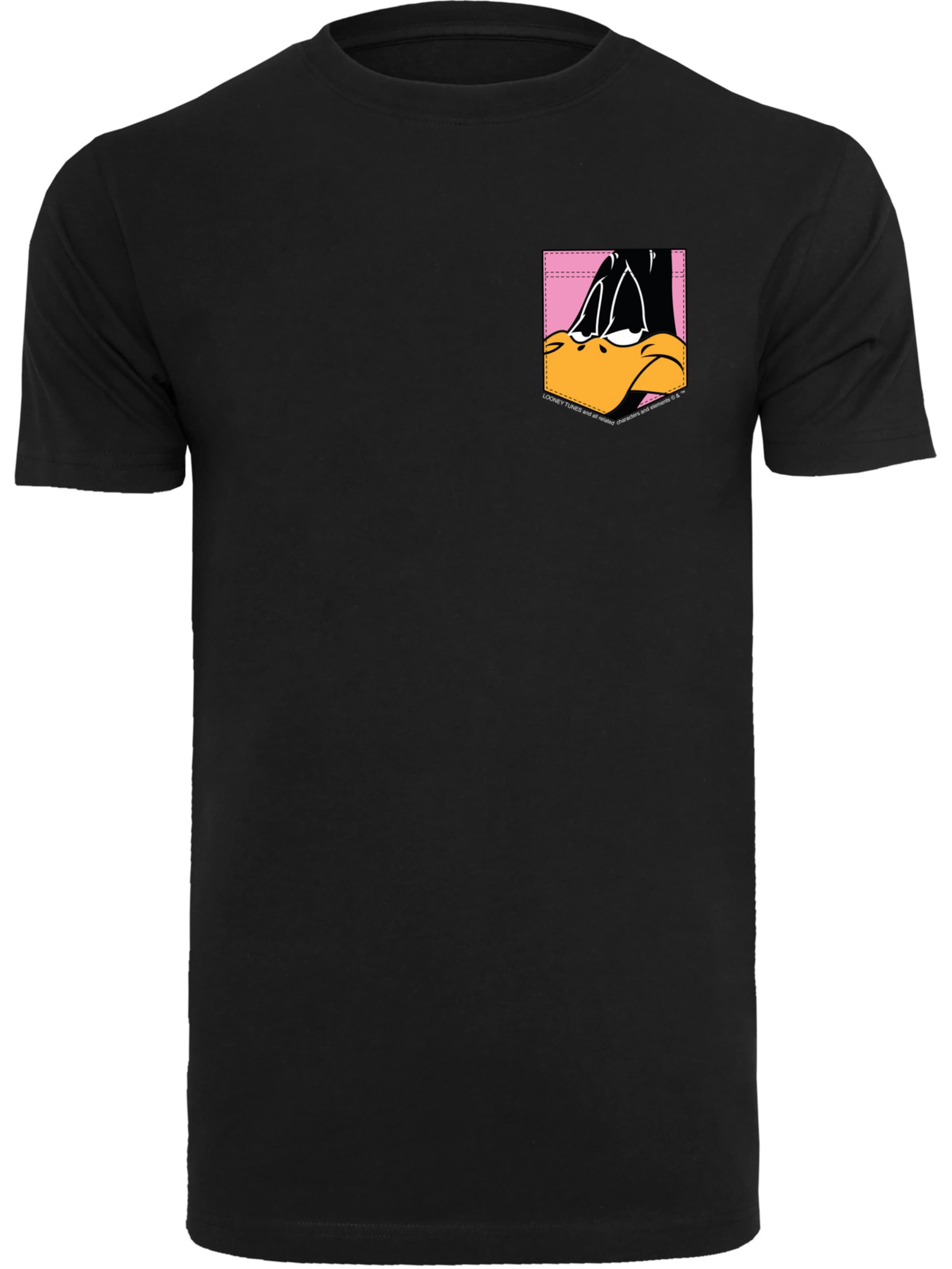 F4NT4STIC Shirt 'Looney Tunes Daffy Duck Face' in Black: front