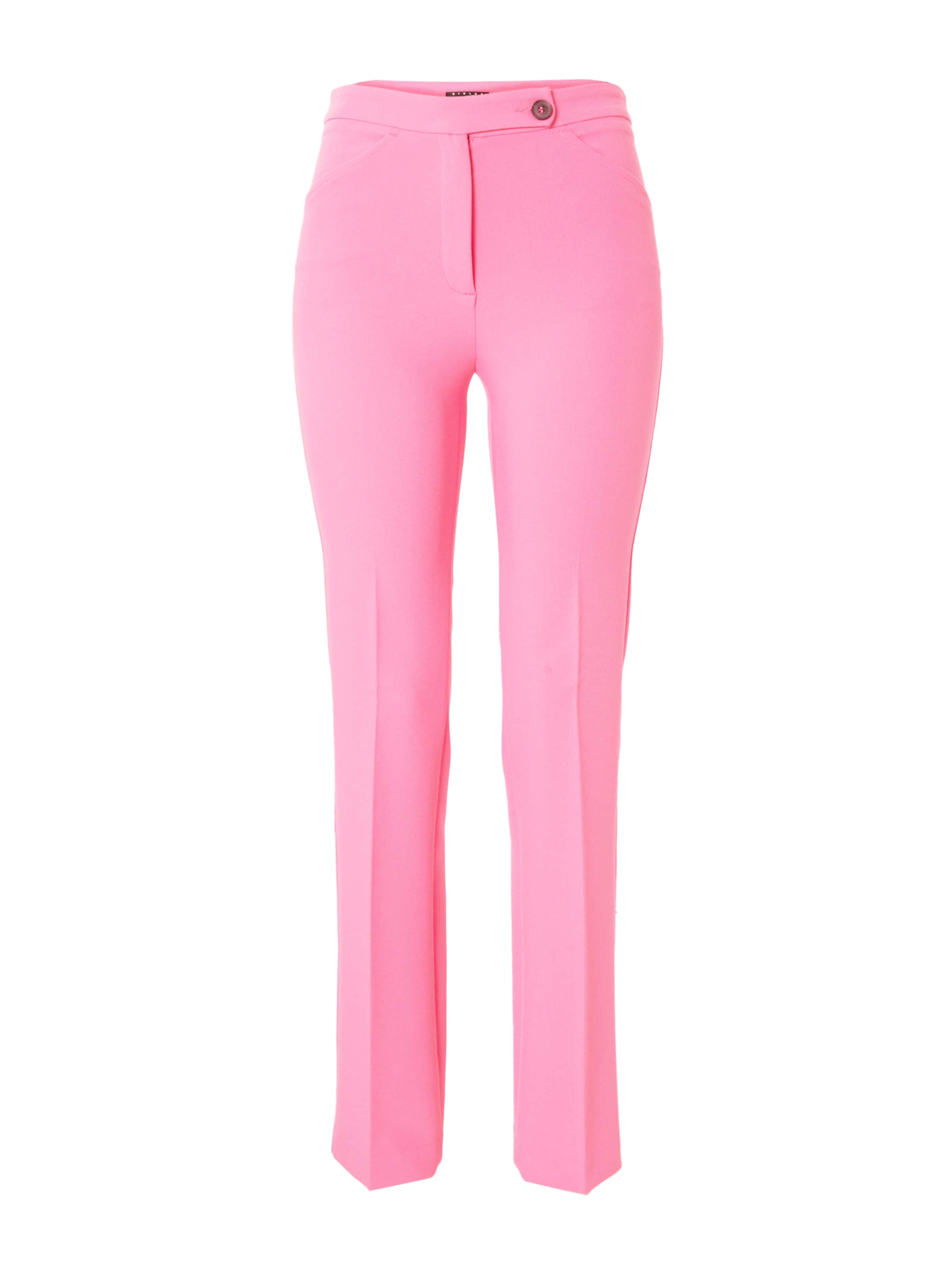 Sisley Regular Trousers with creases in Pink: front