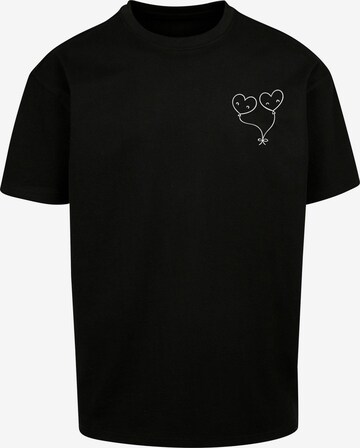 Merchcode Shirt 'Hugs & Love - Love Ballon' in Black: front