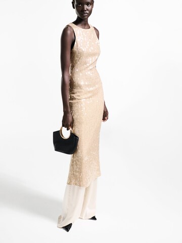 Robe de cocktail 'XGEMINIS' MANGO en beige : devant