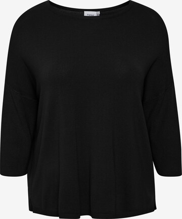 Fransa Curve Sweater 'BLUME' in Black: front